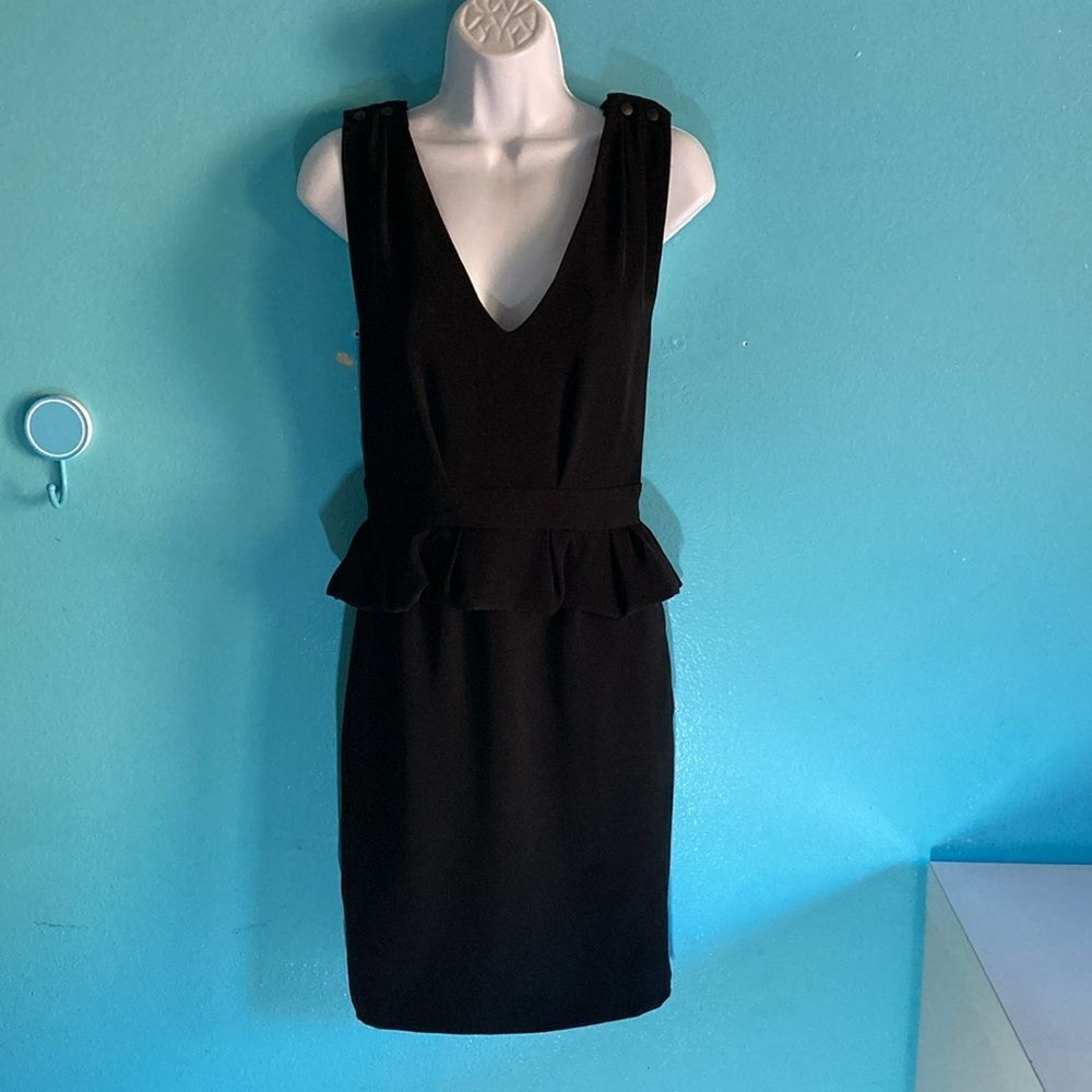 Maje Womens Size XS Black Sleeveless V-Neck Dress Size 1 Looks Unworn Rear Zip
